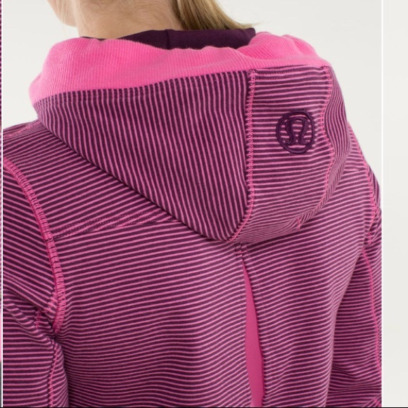 • Lululemon • Bliss Break Hoodie Striped Pink 6 8 - Picture 5 of 6